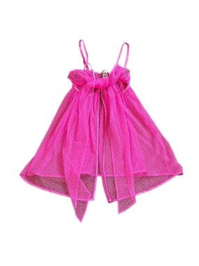 Victoria’s Secret Lingerie Hot Pink Sheer Mesh Babydoll Fairycore Rave Boudoir